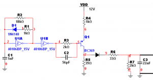 Fig. 1 - Circuito para avaliar a "velocidade" dos diodos