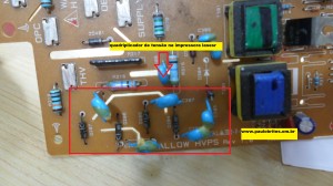 Placa de uma fonte de impressora laser