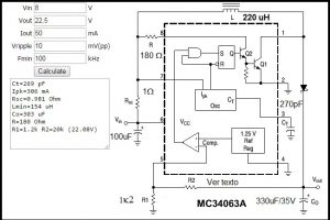 Circuito do conversor 9V para 22,5V