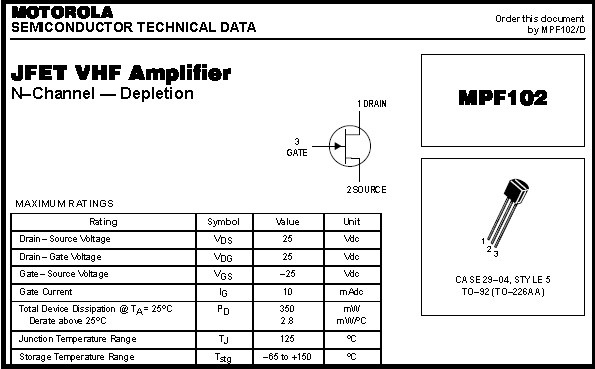 Fig.9 - Data sheet MPF 102