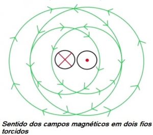 Fig. 11 - Sentido do campo no fio torcido