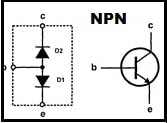 Simução de um transistor NPN com diodos