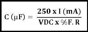 Fórmula para cálculo do capacitor de filtro