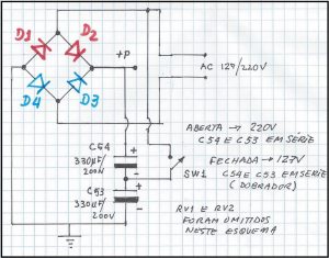 Fig.2 - Redesenhando o circuito de entrada da fonte