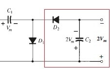 Fig. 1 - Circuito retificador/dobrador de tensão