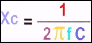Fórmula para cálculo da reatância capacitiva