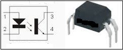 Simbologia de um um foto acoplador ou foto isolador